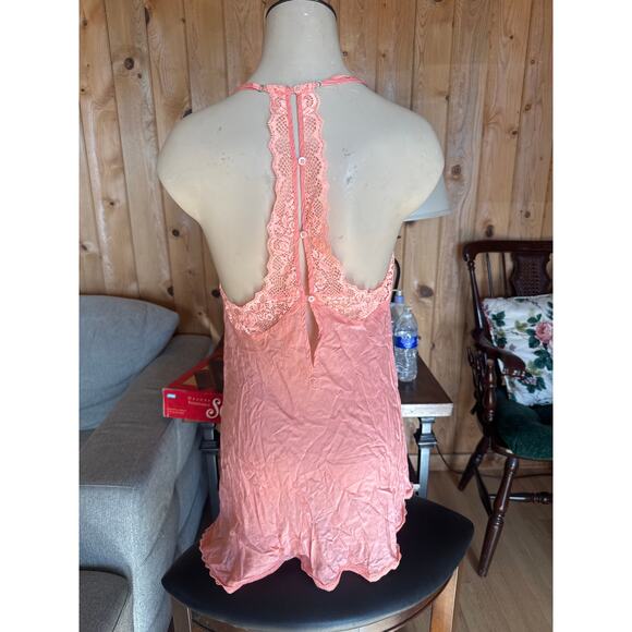 Victoria’s Secret Silk Blend Lingerie Slip Dress Peach Lace Trim Y2K Women’s M - Picture 3 of 9